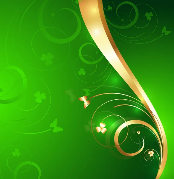 Golden Flora Patrick 's Day Hintergrund — Stockvektor