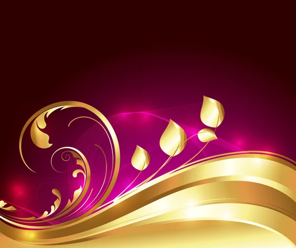 Tourbillon Golden Flourish fond — Image vectorielle