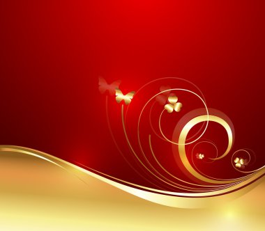 Altın dalga güzelleşmek vektör tasarımı