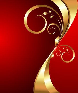 Parlak altın çiçek tasarım girdap