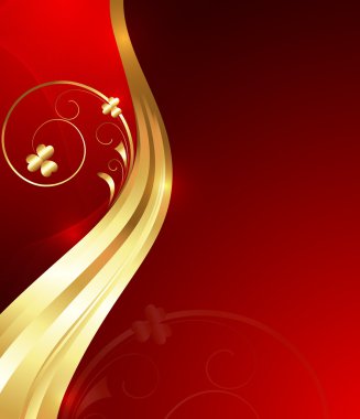 Parlak altın çiçek tasarım girdap