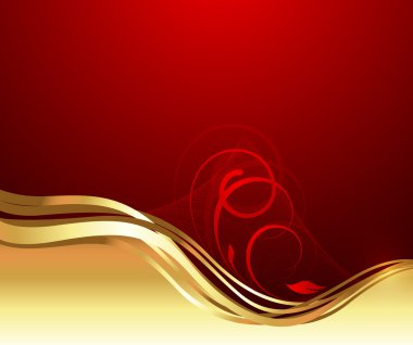 Parlak altın çiçek tasarım girdap