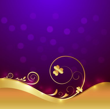 Vektör çiçek altın arka plan