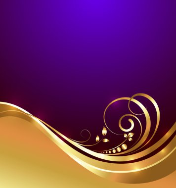 Vektör çiçek altın arka plan