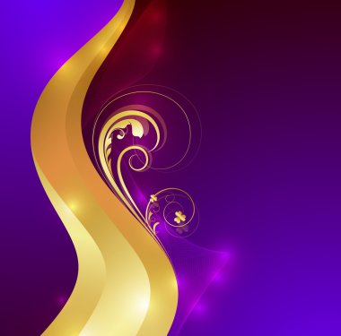 Vektör çiçek altın arka plan