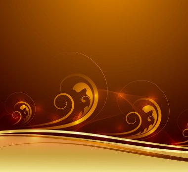 Soyut altın girdap tasarım parıldıyor