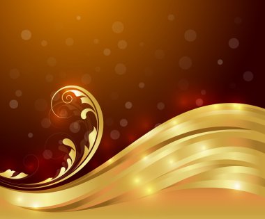 Soyut altın girdap tasarım parıldıyor