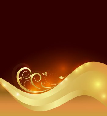 Altın dalga parlak çiçek