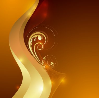 Altın dalga parlak çiçek