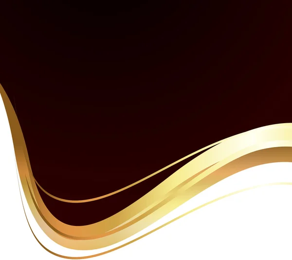 Banner ondulado dorado abstracto — Vector de stock