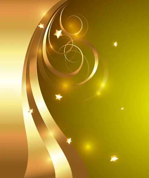 Bright Decorative Golden Flourish Design Elements — Stock Vector
