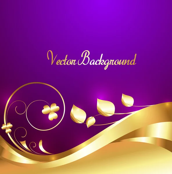 Decoração Golden Flora Design — Vetor de Stock