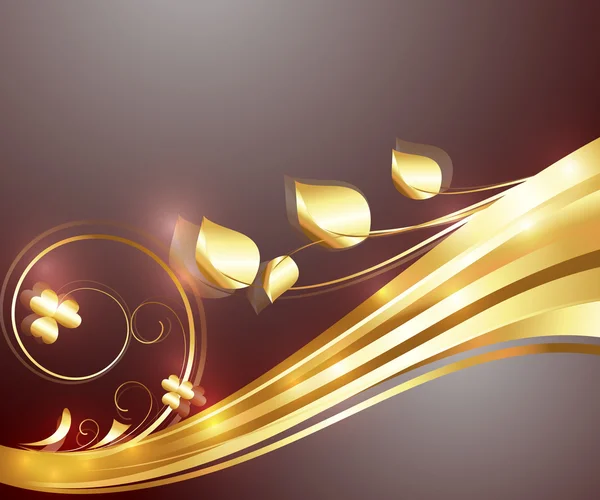 Ornamentales königliches goldenes Blütendesign — Stockvektor