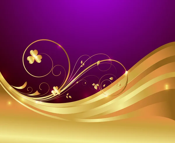 Golden Swirl Sparkles sfondo — Vettoriale Stock
