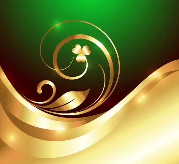 Oro brillante florecer fondo — Vector de stock