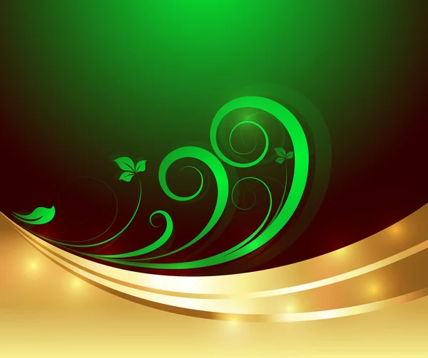 Oro brillante florecer fondo — Vector de stock