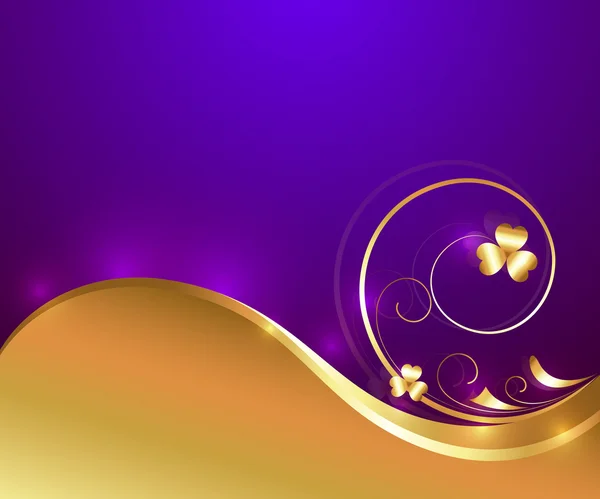 Swirl Golden Wavy Flourish Design — Stock Vector