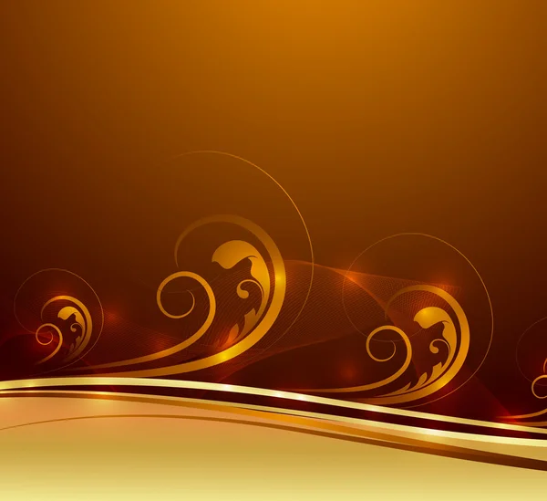 Rezumat Golden Swirl Sparkles Design — Vector de stoc