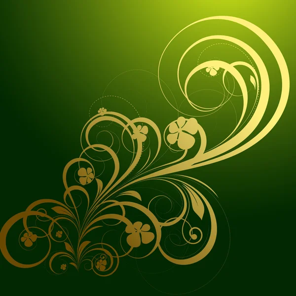 Decoratieve gouden bloemen Vector achtergrond — Stockvector