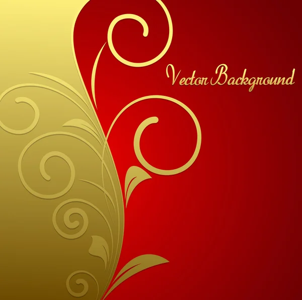 Golden Floral Kerstmis achtergrond — Stockvector