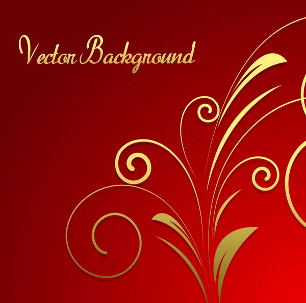 Golden Floral Christmas Background — Stock Vector