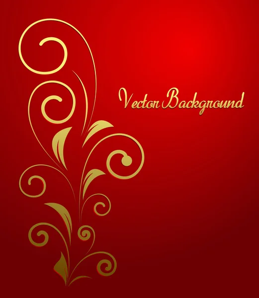 Fondo de Navidad floral de oro — Vector de stock