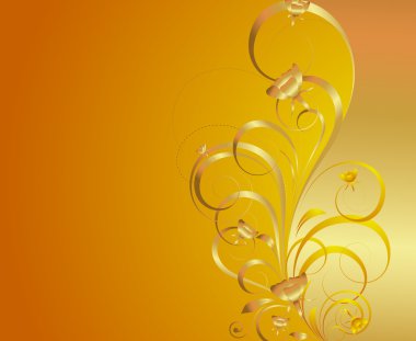 Altın girdap süslü güzelleşmek arka plan