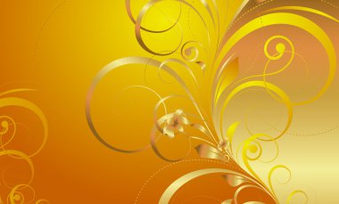 Altın çiçek tebrik arka plan