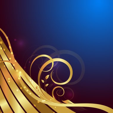 Altın çiçek tebrik arka plan