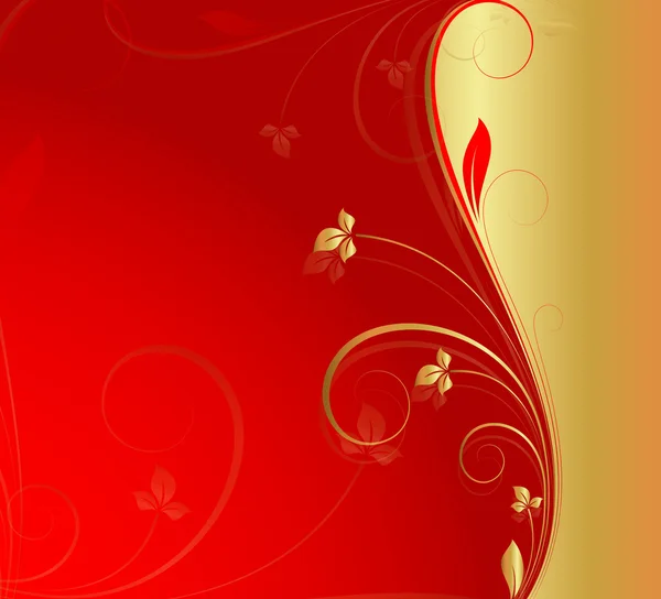 Golden Floral fond de Noël — Image vectorielle
