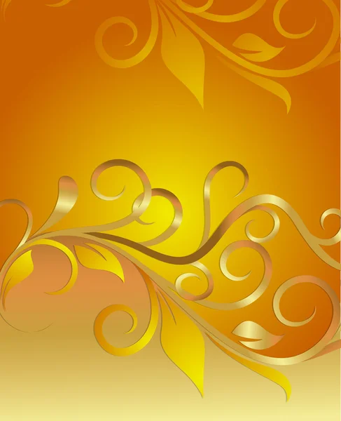 Golden Swirl Ornate Flourish Background — Stock Vector