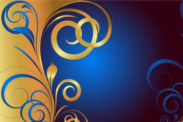 Golden Swirl Ornate Flourish Fundo — Vetor de Stock