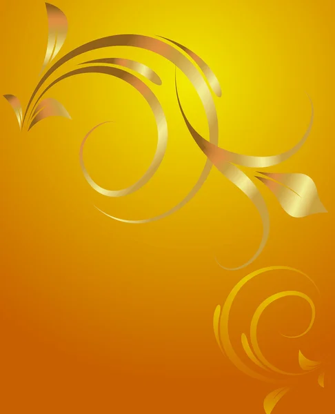 Golden Swirl Ornate Flourish Fundo — Vetor de Stock