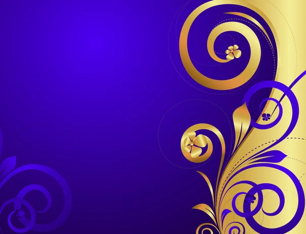 Golden Swirl Ornate Flourish Background — Stock Vector