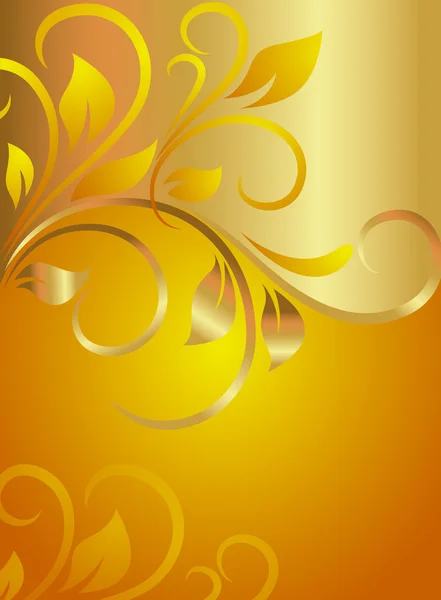 Tło wirowa złoty kwiecisty rozkwitać — Wektor stockowy