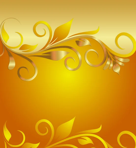 Golden Swirl Ornate Flourish Background — Stock Vector