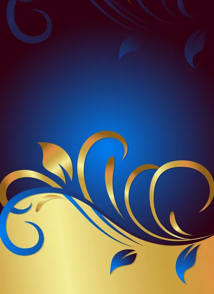 Tourbillon d'or Orné Fond d'écran fleuri — Image vectorielle