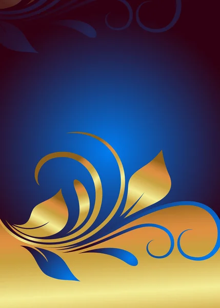 Golden Swirl Ornate Flourish Fundo — Vetor de Stock