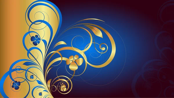 Golden Swirl Ornate Flourish Background — Stock Vector