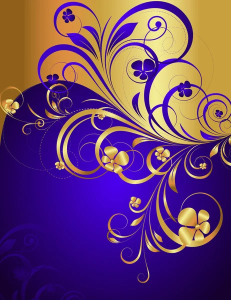 Golden Floral Salut Contexte — Image vectorielle
