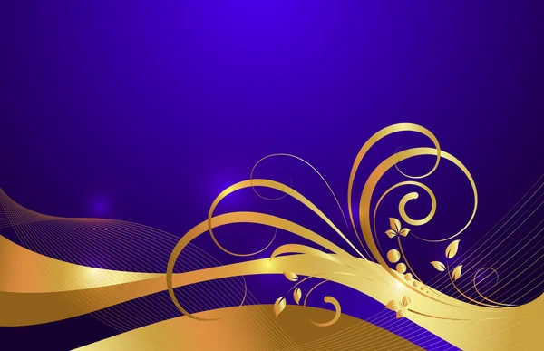 Golden Floral Salut Contexte — Image vectorielle
