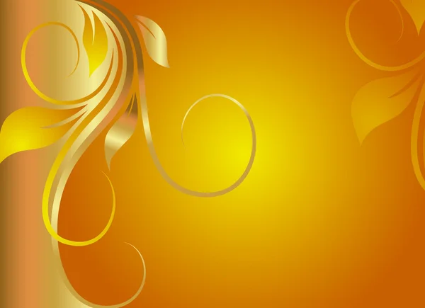 Golden Swirl Ornate Flourish Background — Stock Vector