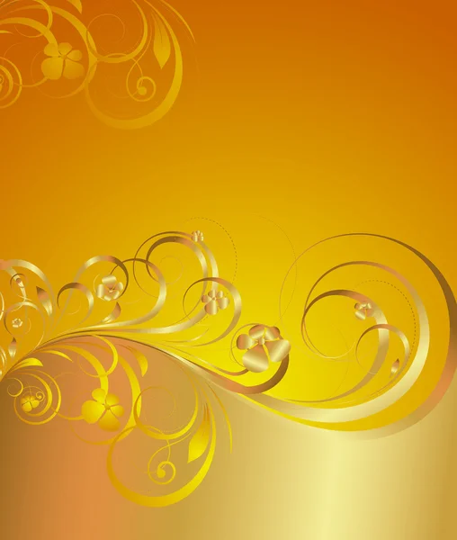 Golden Swirl Ornate Flourish Background — Stock Vector