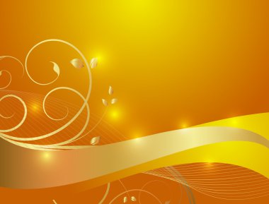 Dalga altın çiçek arka plan