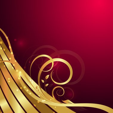 Dalgalı altın çiçek arka plan