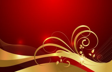 Dalgalı altın çiçek arka plan