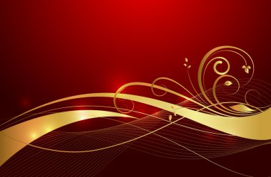 Dalgalı altın çiçek arka plan