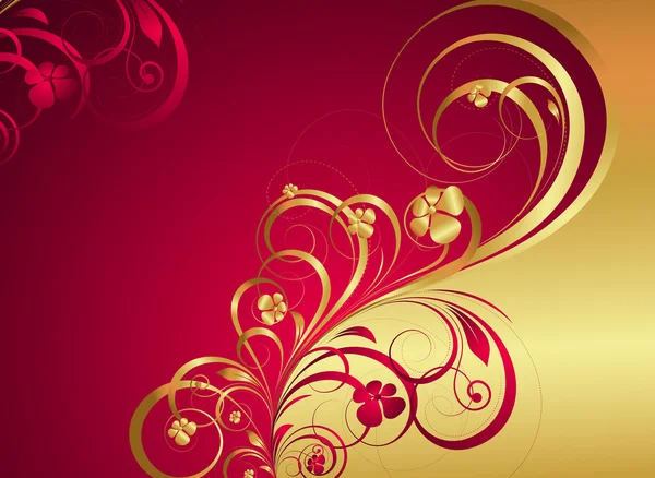 Fondo floral real de oro — Vector de stock