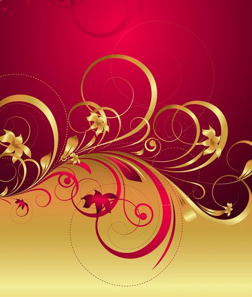 Arrière plan floral royal doré — Image vectorielle