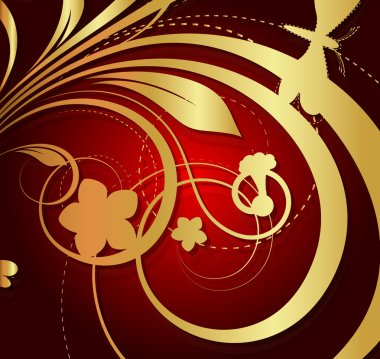 Dekor altın çiçek arka plan